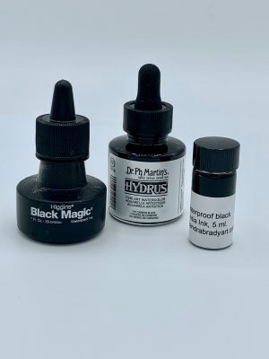 3 black scrimshaw inks