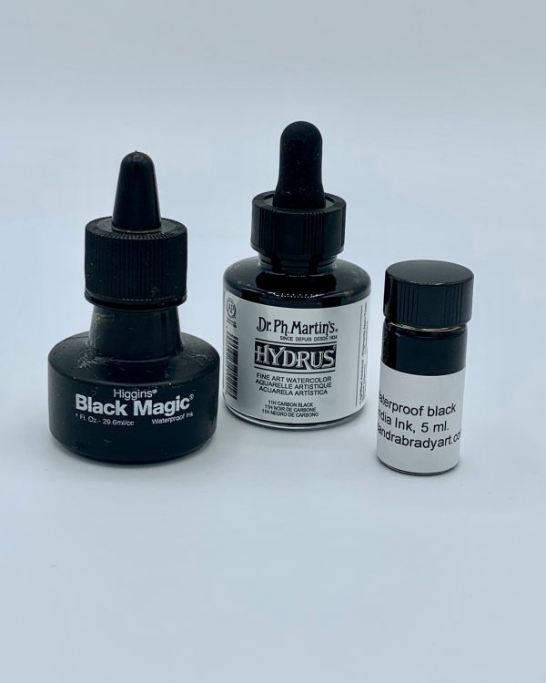 3 black scrimshaw inks