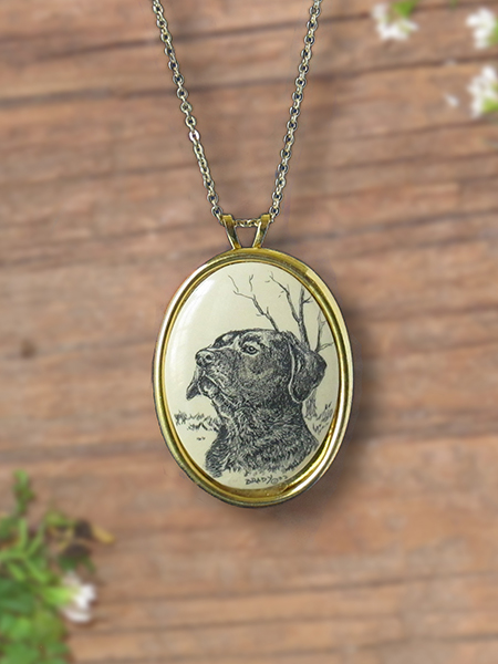 Black lab scrimshaw