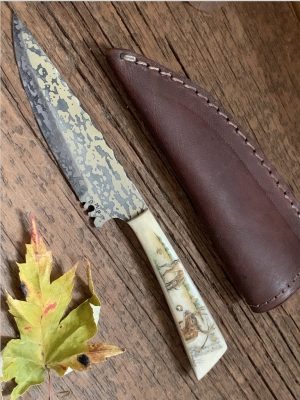 DMP hand made knife with scrimshaw