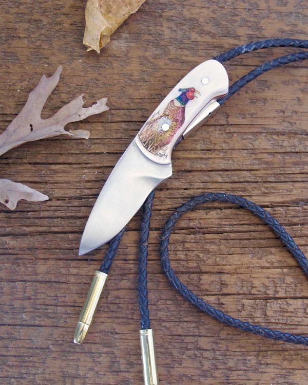 Pheasant in tall grass - Mens jewelry