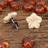 5 petals flower post earrings