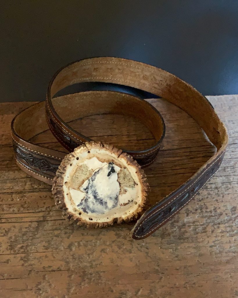 Wolf carved Belt Buckle